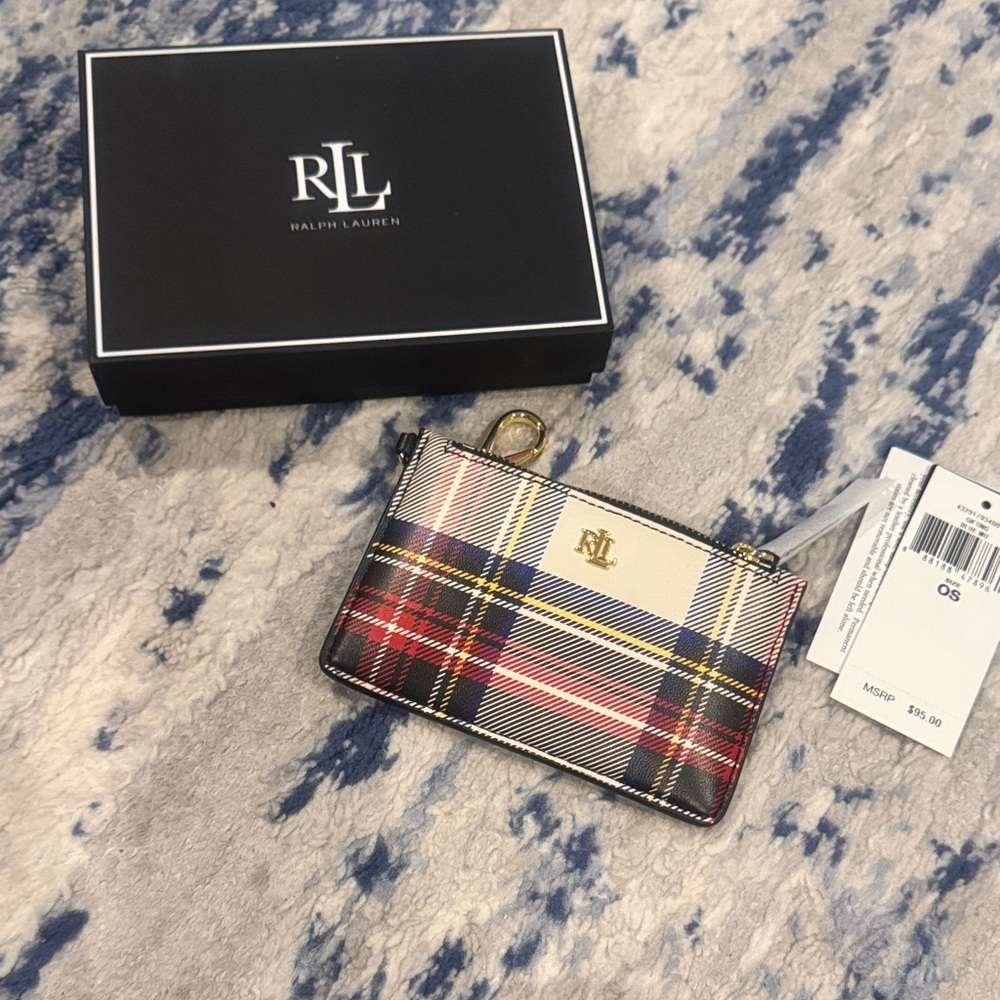 Ralph Lauren Tartan Card Holder - Red, Blue, White